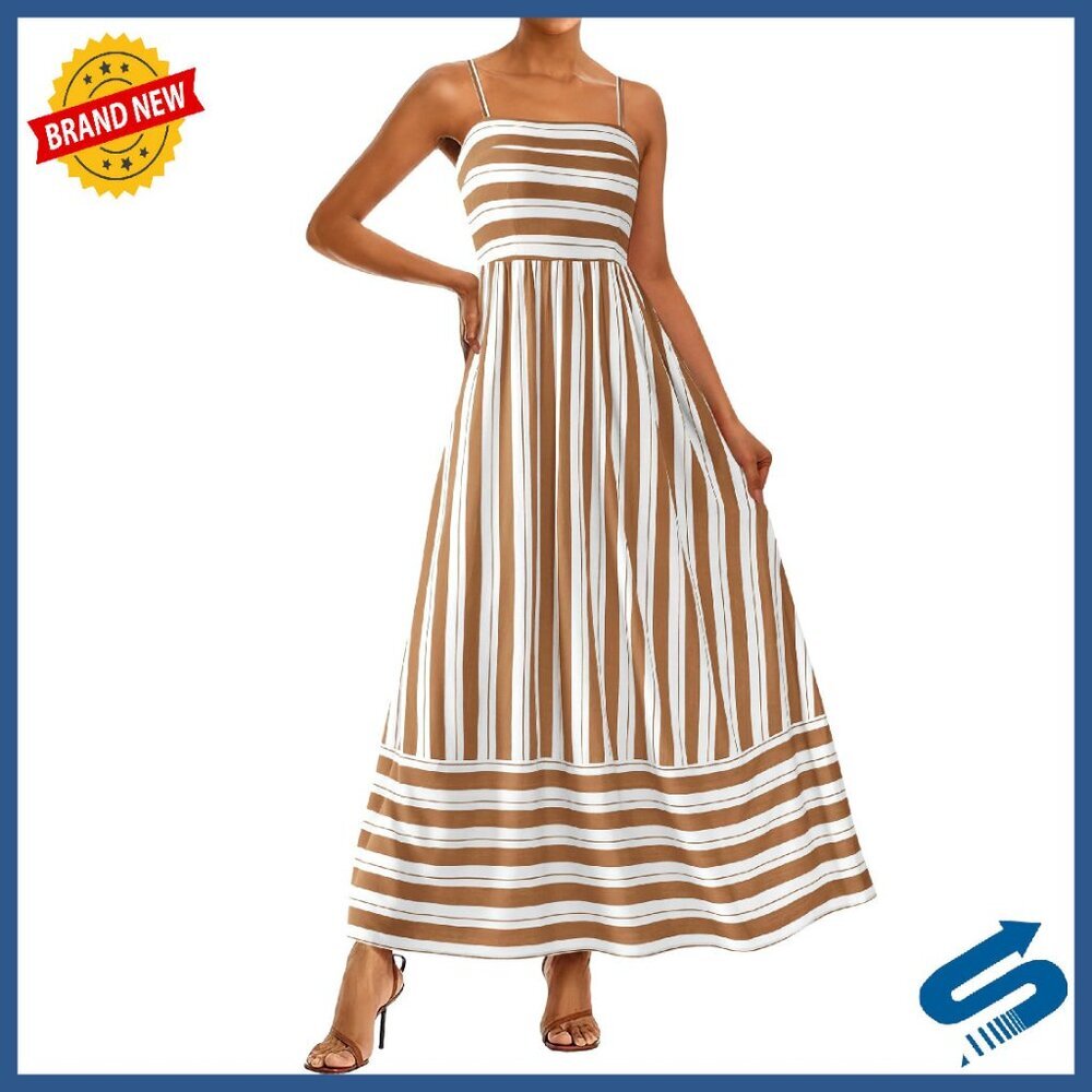 Viscose Maxi Dress Spaghetti Strap Flowy Boho Wedding Guest